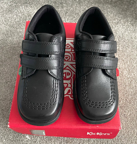 Kickers boys black leather - boys,