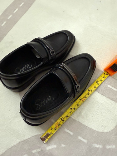 Sevva boys black smart loafers - black,