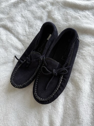 Boys navy leather loafers - navy, eu33