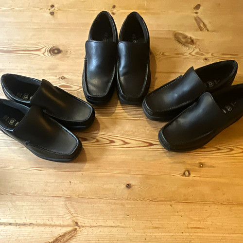 Boys black slip on school - slip-on,
