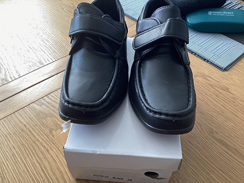 Boys black hook loop loafer - boys,